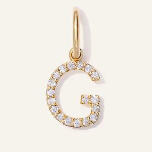 Quince 14kt gold diamond pendant letter G necklace